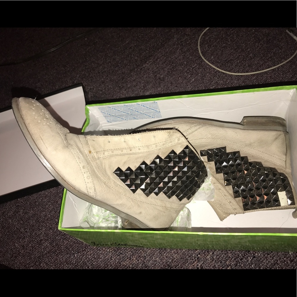 Sam Edelman JOSS side studded ankle boots nubuck grey Sz.8.5